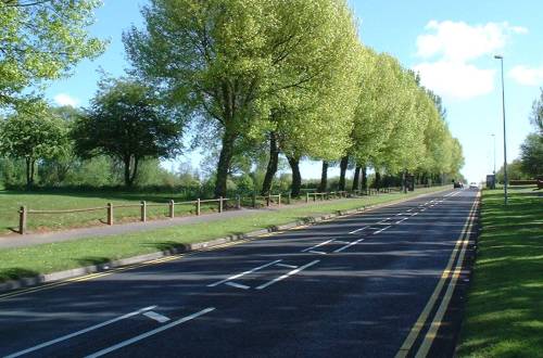 broken white lines cycle lane